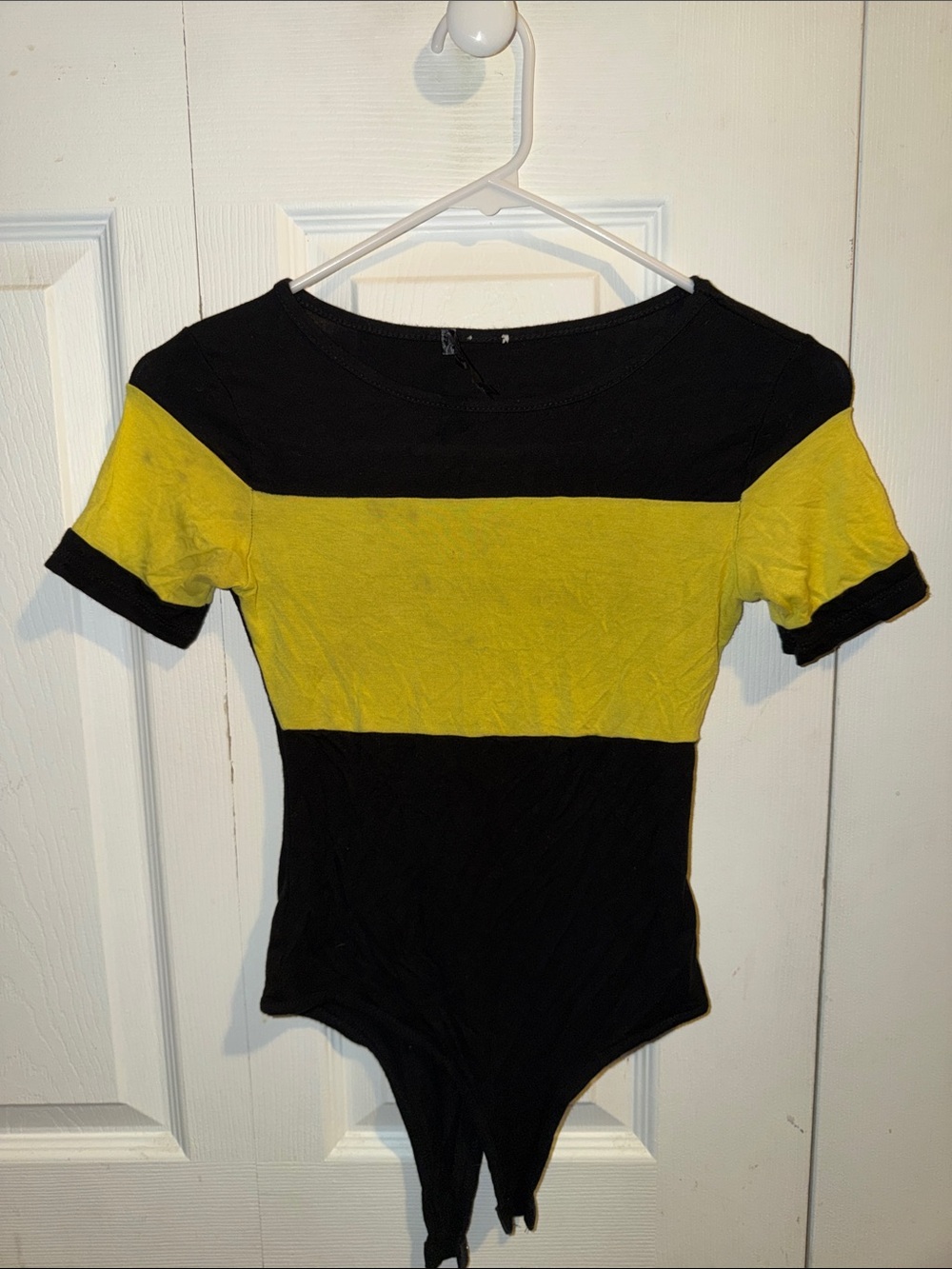 Discovery Black and Yellow Striped Bodysuit